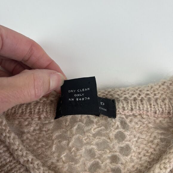 Limited Y2K Mohair Open Knit Crop Sweater S Oversized Boxy Soft Girl Grunge 90s - Picture 9 of 9